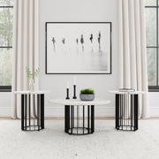Haven Round Marble Coffee and End Table Set 3-piece