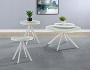 Briggs Round Coffee and End Table Set White 3-piece