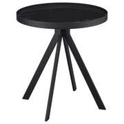 Briggs Round Marble Printed Glass Top End Side Table