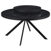 Briggs Round Marble Printed Glass Top Coffee Table