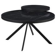 Briggs Round Marble Printed Glass Top Coffee Table