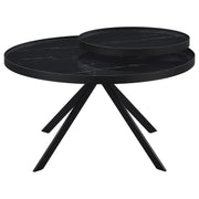 Briggs Round Marble Printed Glass Top Coffee Table