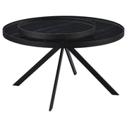 Briggs Round Marble Printed Glass Top Coffee Table