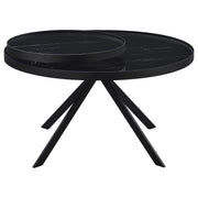 Briggs Round Marble Printed Glass Top Coffee Table