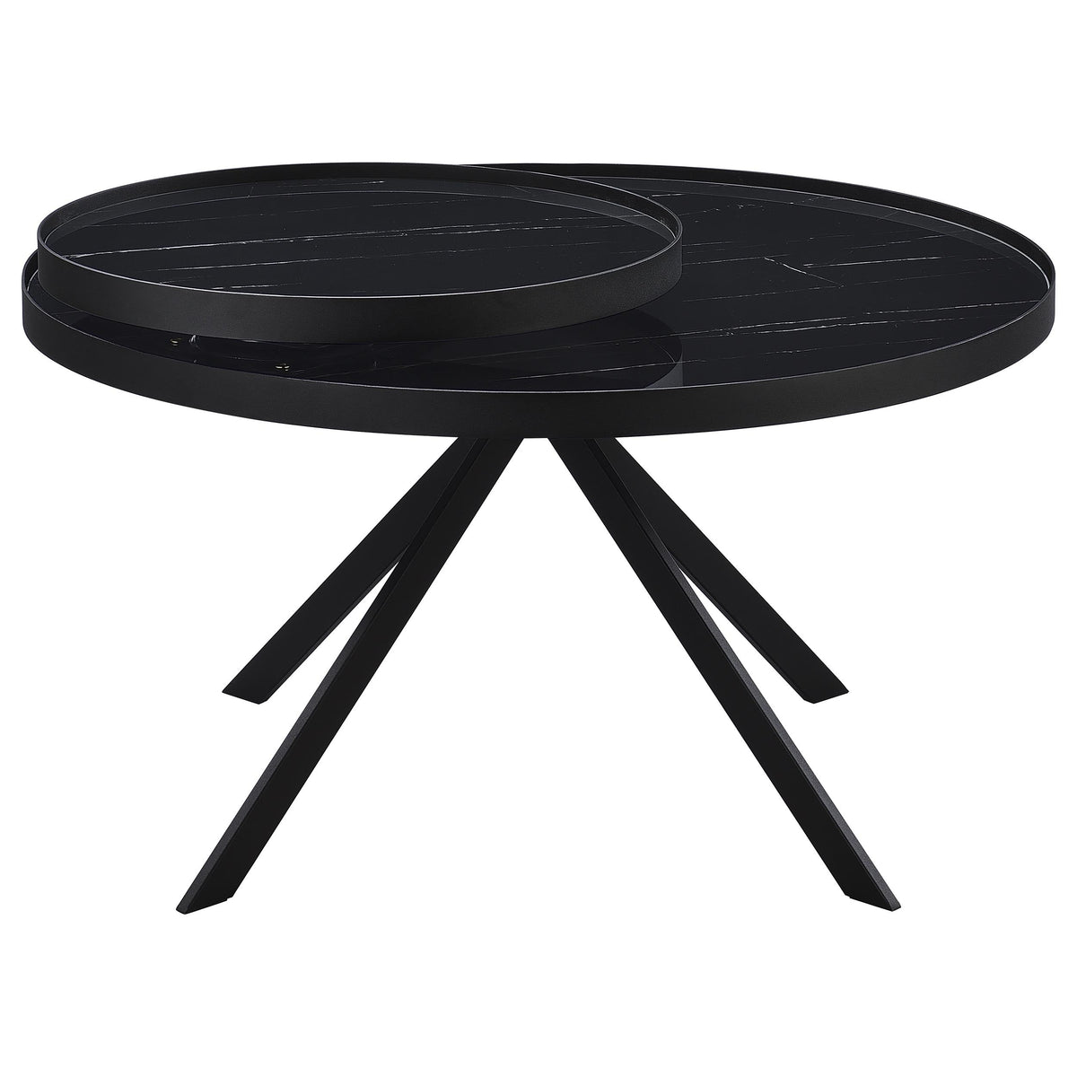 Briggs Round Marble Printed Glass Top Coffee Table