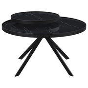 Briggs Round Marble Printed Glass Top Coffee Table