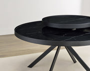 Briggs Round Marble Printed Glass Top Coffee Table