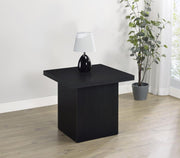 Devar Square Engineered Wood End Table Black