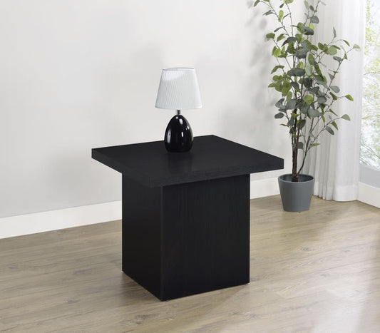 Devar Square Engineered Wood End Table Black