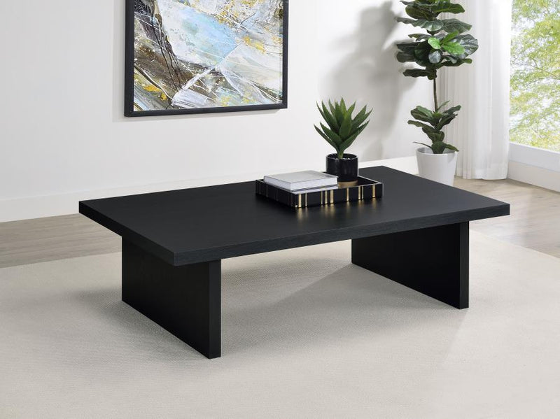 Max Rectangular Engineered Laminate Coffee Table Black Default Title