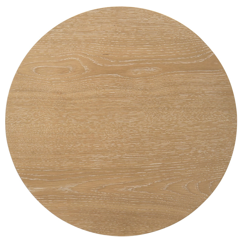 Ottowa Round Wood Side End Table with Shelf