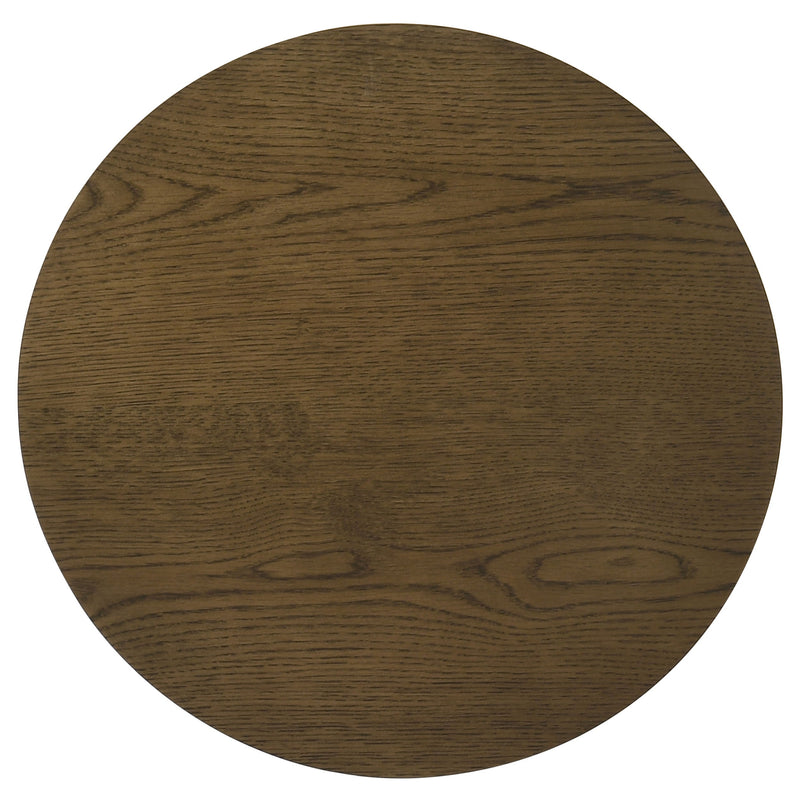 Ottowa Round Wood Side End Table with Shelf