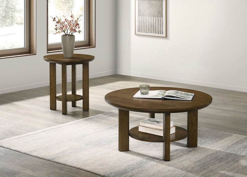 Ottowa Round Wood Coffee Table Set