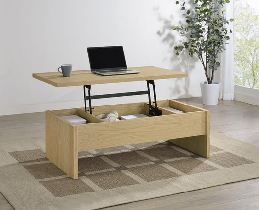Canoga Engineered Wood Lift Top Coffee Table Light Oak