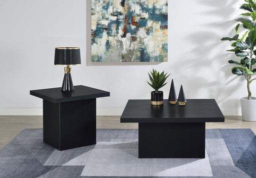 Devar Square Coffee and End Table Set Black 2-piece
