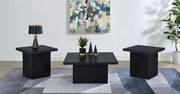 Devar Square Coffee and End Table Set Black 3-piece