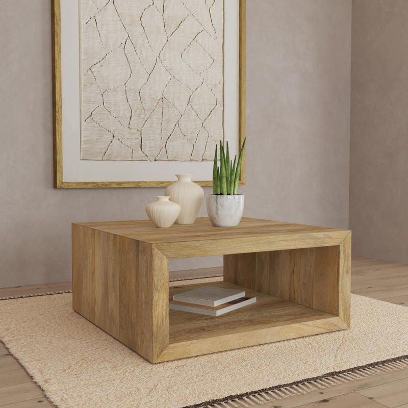 Benton Square Solid Mango Wood Coffee Table Natural Default Title