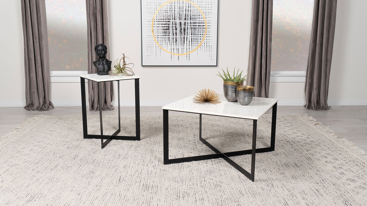 Tobin Marble Top Coffee and End Table Set