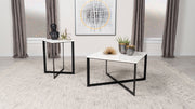 Tobin Square Marble Top Coffee Table White and Black