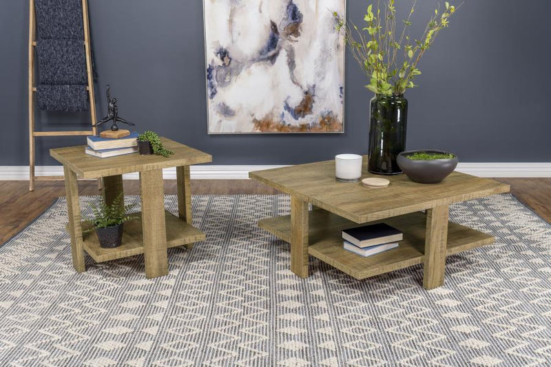 Dawn Round Coffee and End Table Set Mango Brown 2-piece