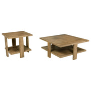 Dawn Round Coffee and End Table Set Mango Brown