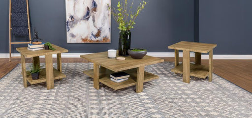 Dawn Round Coffee and End Table Set Mango Brown 3-piece