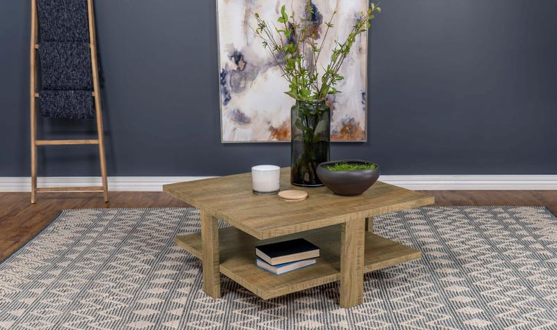 Dawn Square Engineered Wood Coffee Table Mango Brown Default Title