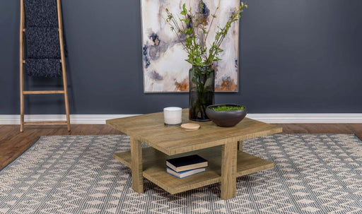 Dawn Square Engineered Wood Coffee Table Mango Brown Default Title