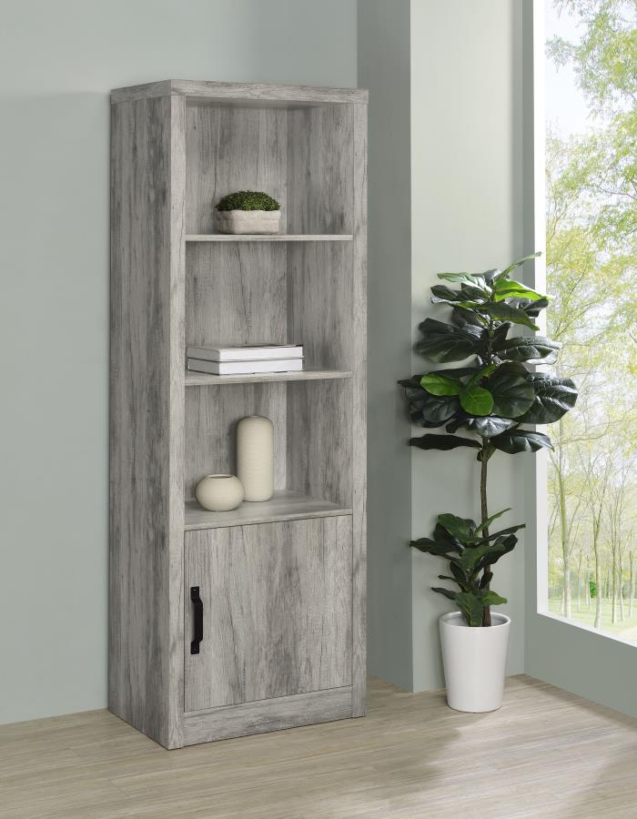 Burke 3-shelf Engineered Wood Media Tower Grey Driftwood Default Title