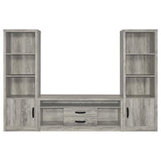 Burke 3-shelf Engineered Wood Media Tower Grey Driftwood