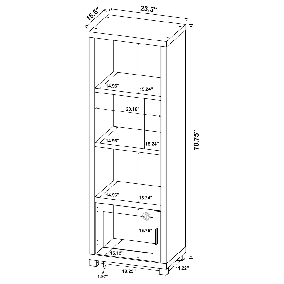 Sachin 3-shelf Engineered Wood Media Tower