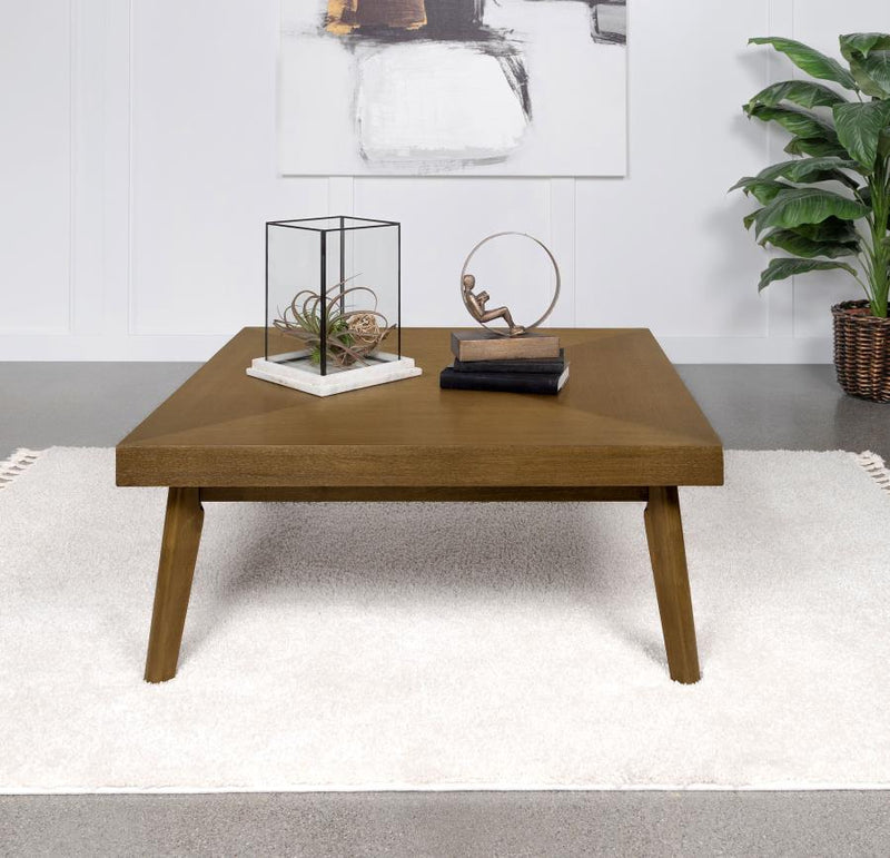 Westerly Square Wood Coffee Table Walnut Brown Default Title