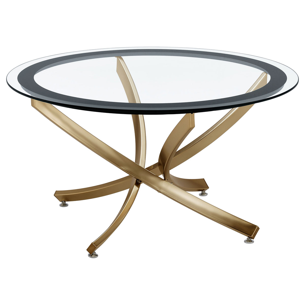 Brooke Round Coffee and End Table Set Brass