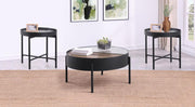 Ozella Round Coffee and End Table Set Sandy 3-piece