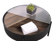 Ozella Round Coffee and End Table Set Sandy
