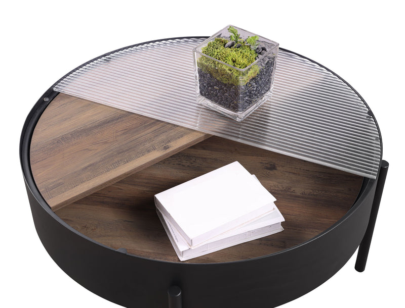 Ozella Round Coffee and End Table Set Sandy
