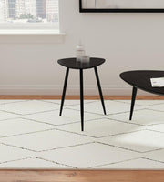 Odessa Triangular Solid Wood End Table Black Default Title