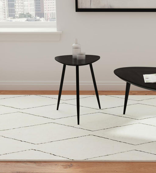 Odessa Triangular Solid Wood End Table Black Default Title