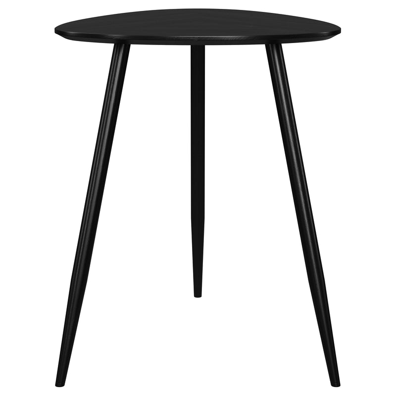 Odessa Triangular Solid Wood End Table Black