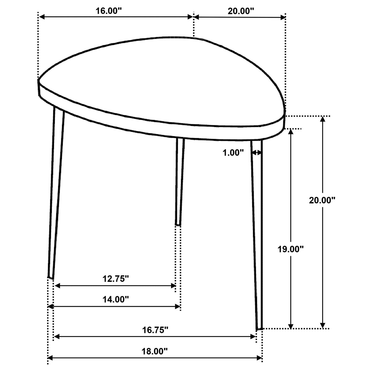 Odessa Triangular Coffee and End Table Set