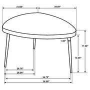 Odessa Triangular Solid Wood Coffee Table Black