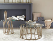 Monett Coffee and End Table Set Chocolate Chrome 2-piece