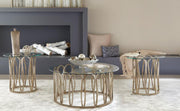 Monett Coffee and End Table Set Chocolate Chrome 3-piece