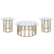 Monett Coffee and End Table Set Chocolate Chrome