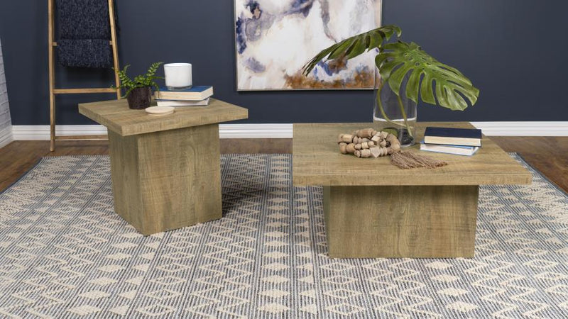 Devar Square Coffee and End Table Set Mango 2-piece