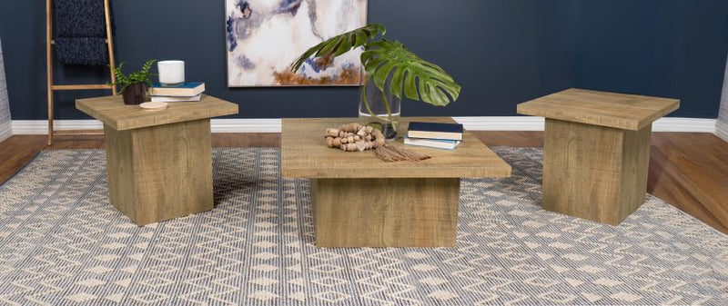 Devar Square Coffee and End Table Set Mango 3-piece