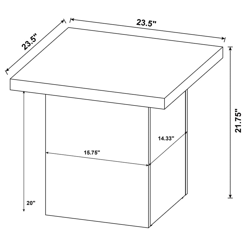 Devar Square Coffee and End Table Set