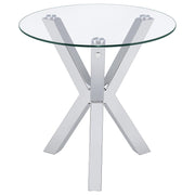 Kenzie Round Coffee and End Table Set Chrome