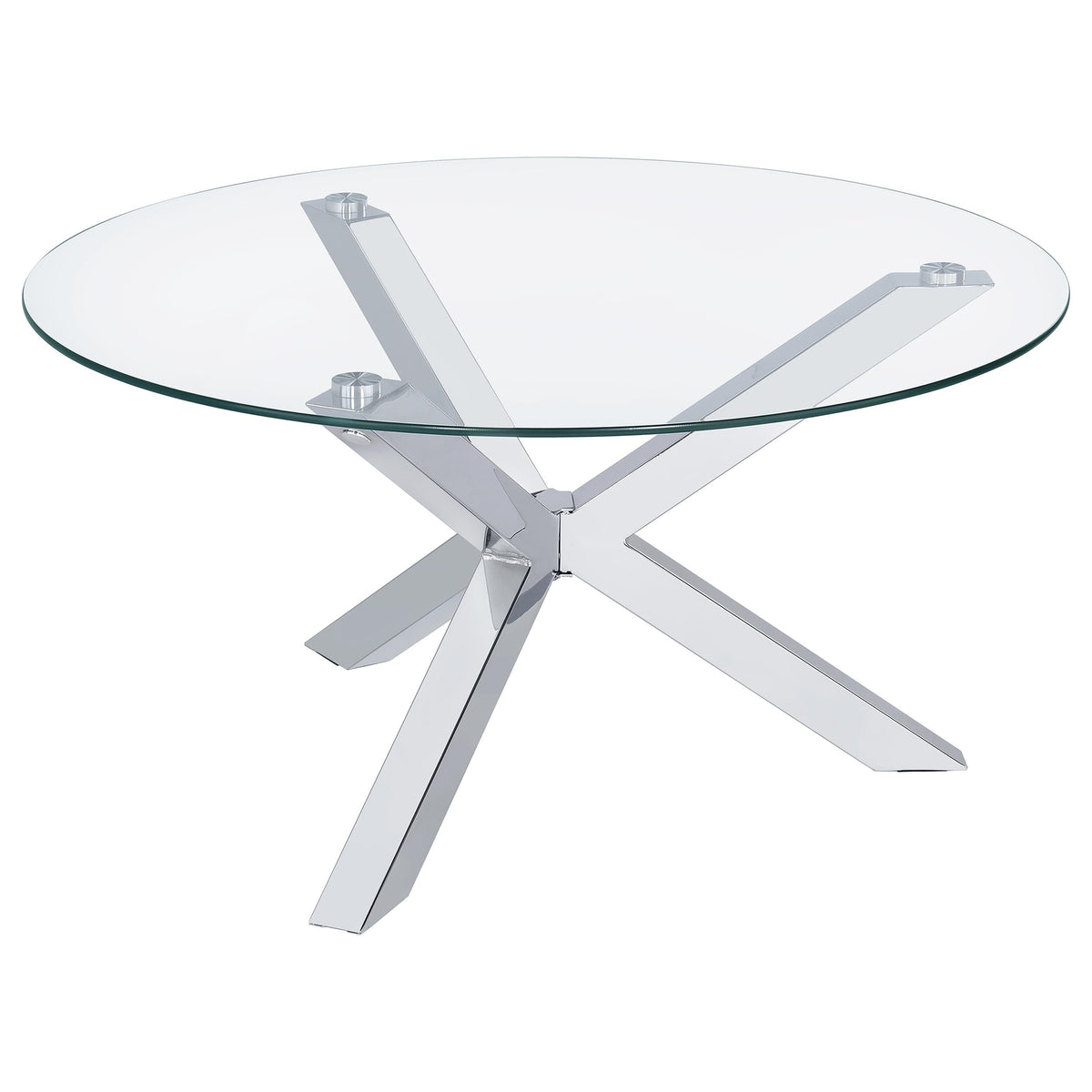 Kenzie Round Coffee and End Table Set Chrome