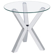 Kenzie Round Coffee and End Table Set Chrome